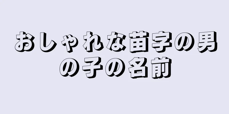 おしゃれな苗字の男の子の名前