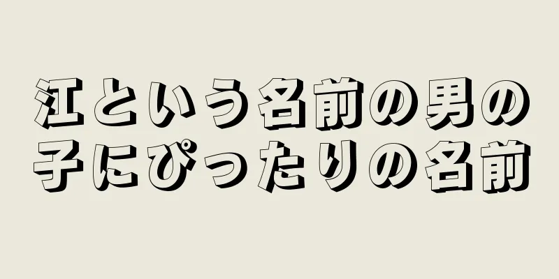 江という名前の男の子にぴったりの名前
