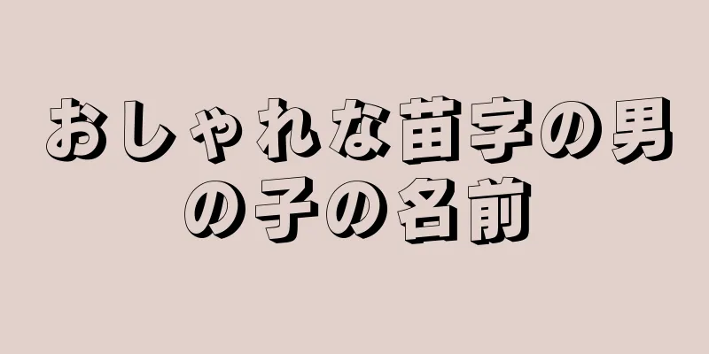おしゃれな苗字の男の子の名前