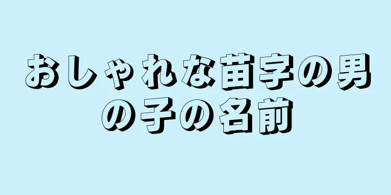 おしゃれな苗字の男の子の名前