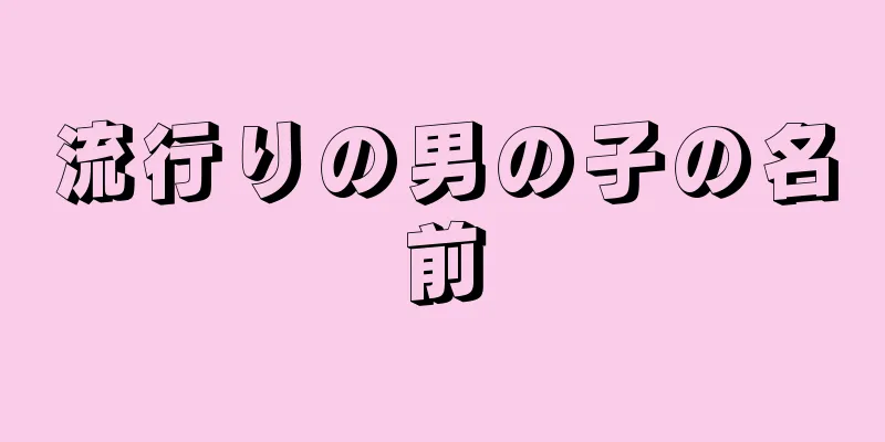 流行りの男の子の名前
