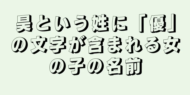 昊という姓に「優」の文字が含まれる女の子の名前