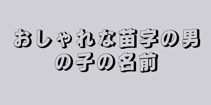 おしゃれな苗字の男の子の名前