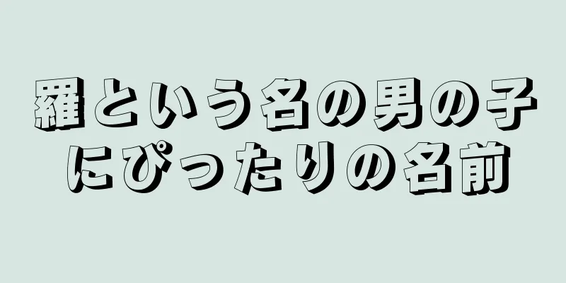 羅という名の男の子にぴったりの名前