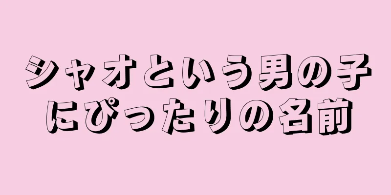 シャオという男の子にぴったりの名前