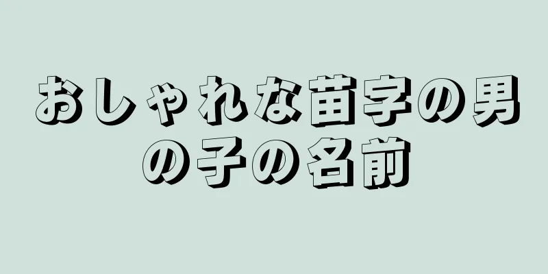 おしゃれな苗字の男の子の名前