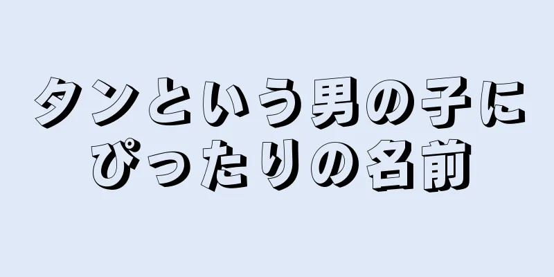 タンという男の子にぴったりの名前