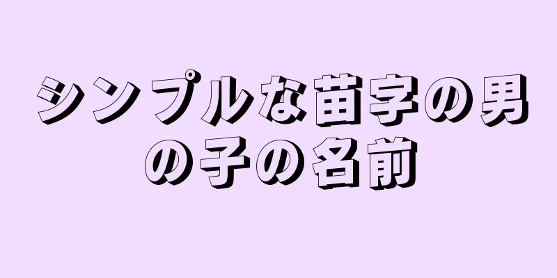 シンプルな苗字の男の子の名前