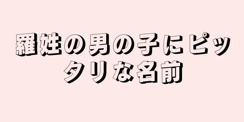 羅姓の男の子にピッタリな名前