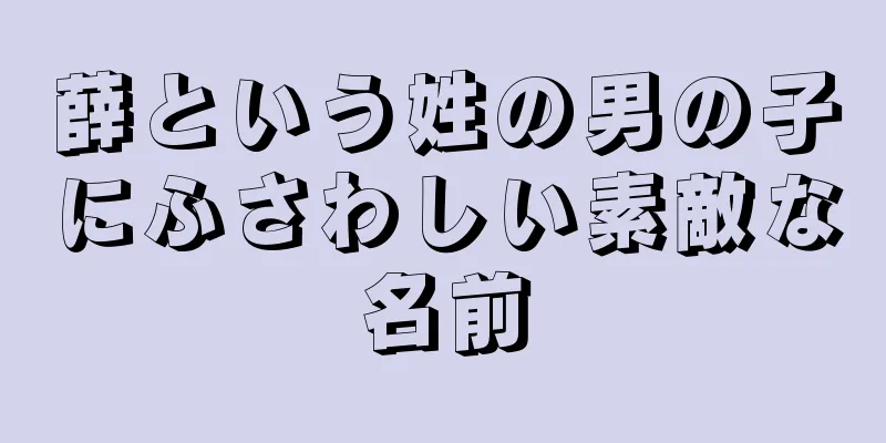 薛という姓の男の子にふさわしい素敵な名前