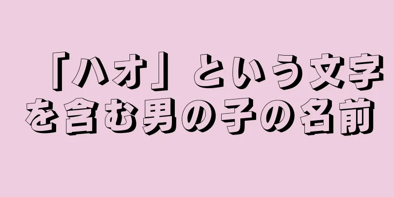 「ハオ」という文字を含む男の子の名前
