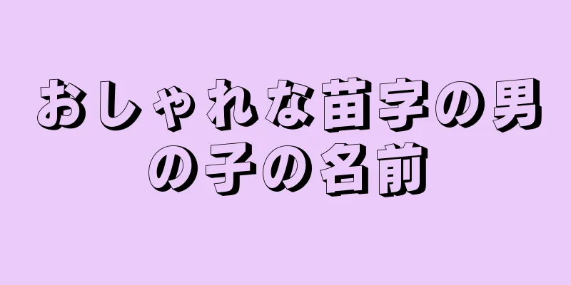 おしゃれな苗字の男の子の名前