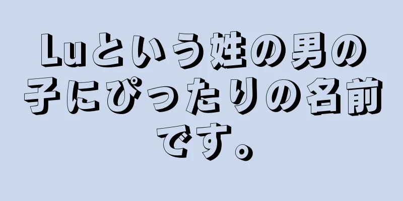 Luという姓の男の子にぴったりの名前です。