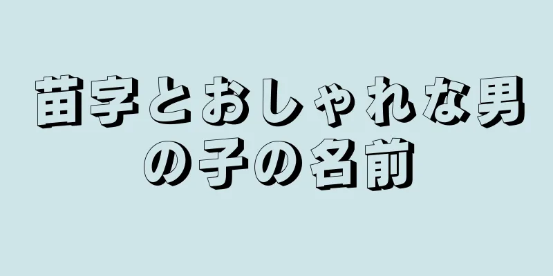 苗字とおしゃれな男の子の名前