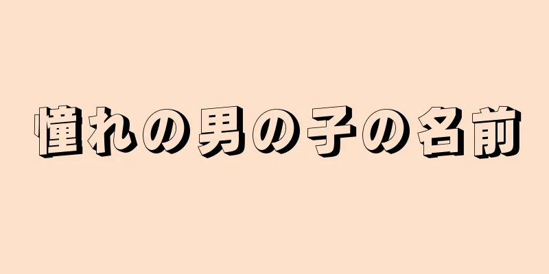 憧れの男の子の名前
