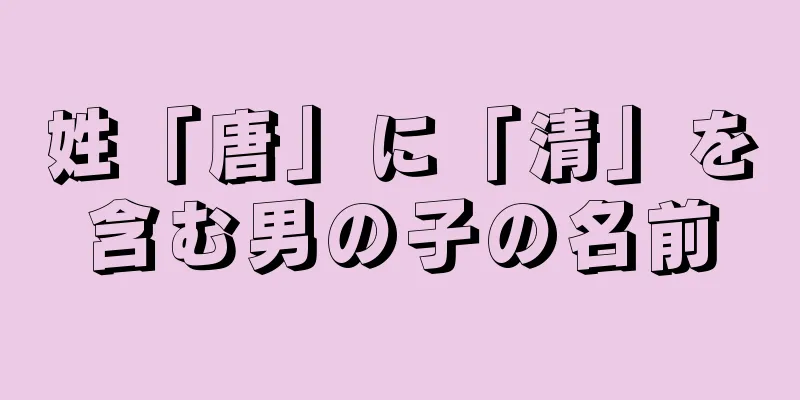 姓「唐」に「清」を含む男の子の名前