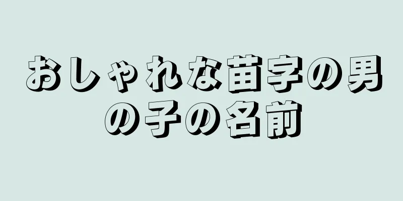 おしゃれな苗字の男の子の名前
