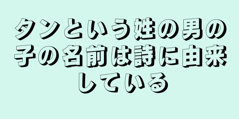 タンという姓の男の子の名前は詩に由来している