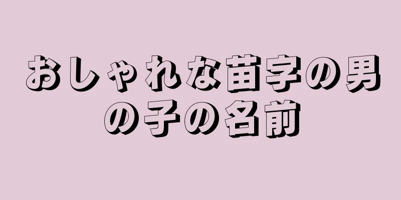 おしゃれな苗字の男の子の名前