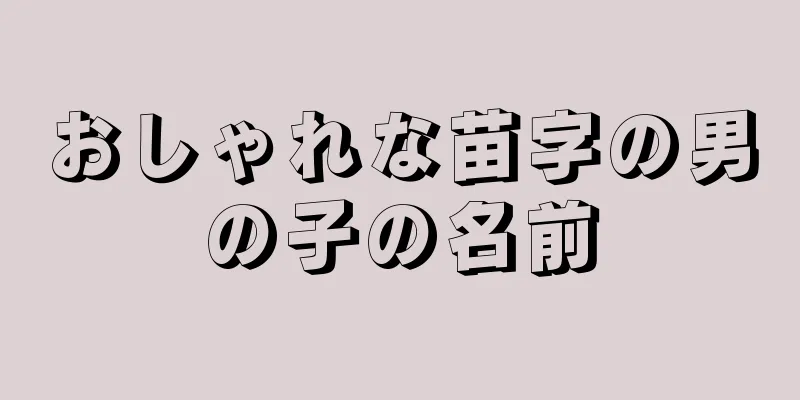おしゃれな苗字の男の子の名前