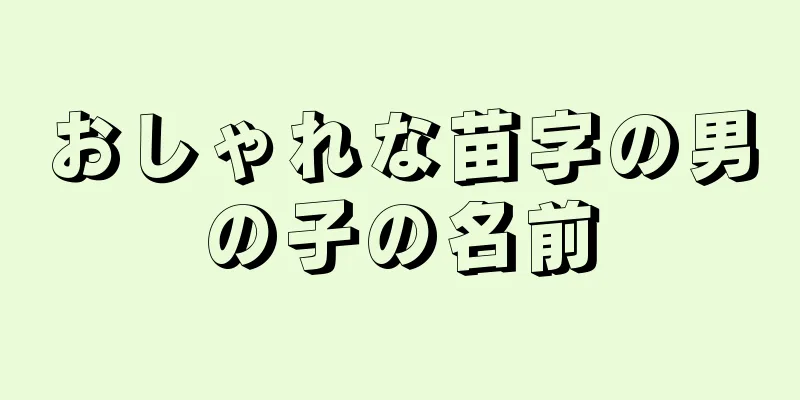 おしゃれな苗字の男の子の名前