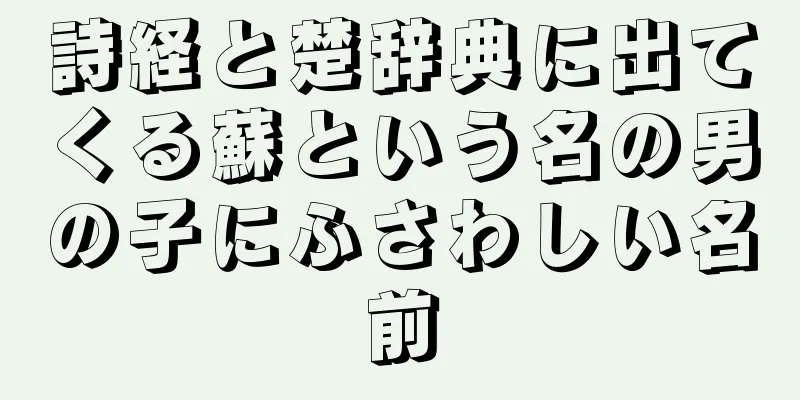 詩経と楚辞典に出てくる蘇という名の男の子にふさわしい名前