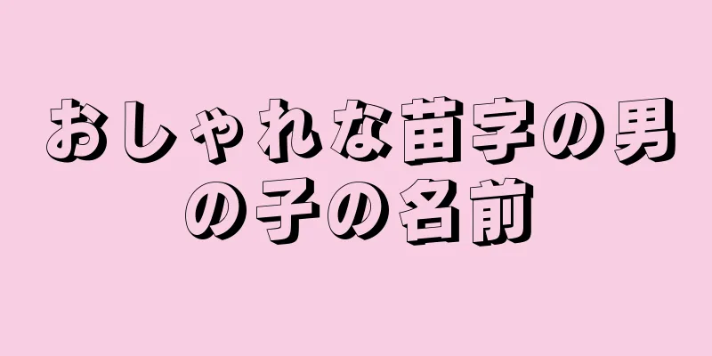 おしゃれな苗字の男の子の名前