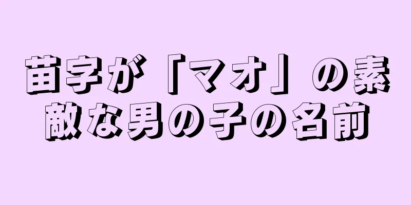 苗字が「マオ」の素敵な男の子の名前