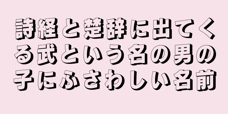 詩経と楚辞に出てくる武という名の男の子にふさわしい名前