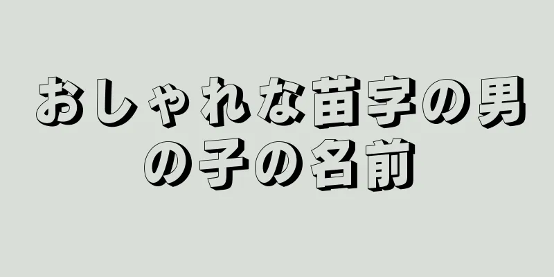おしゃれな苗字の男の子の名前
