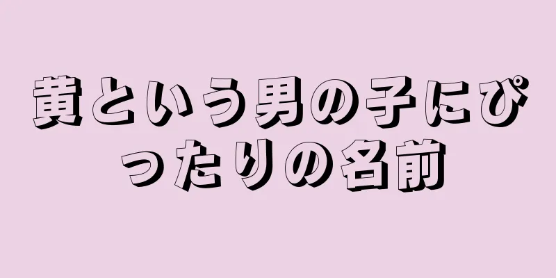 黄という男の子にぴったりの名前