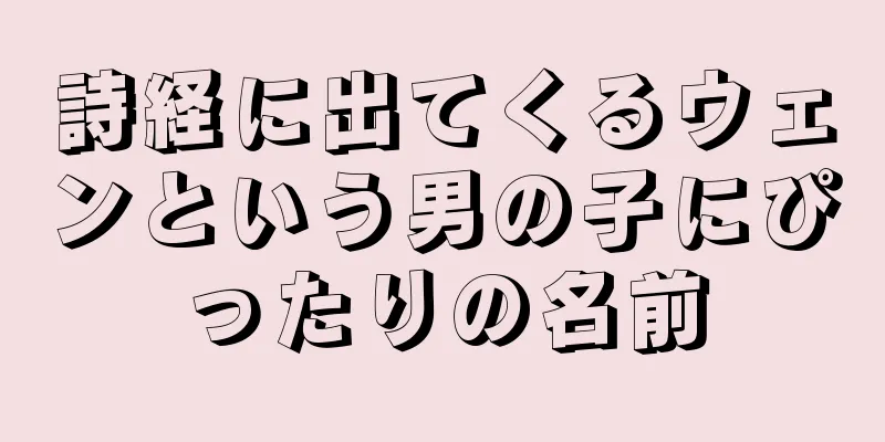 詩経に出てくるウェンという男の子にぴったりの名前