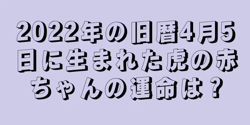 2022年の旧暦4月5日に生まれた虎の赤ちゃんの運命は？
