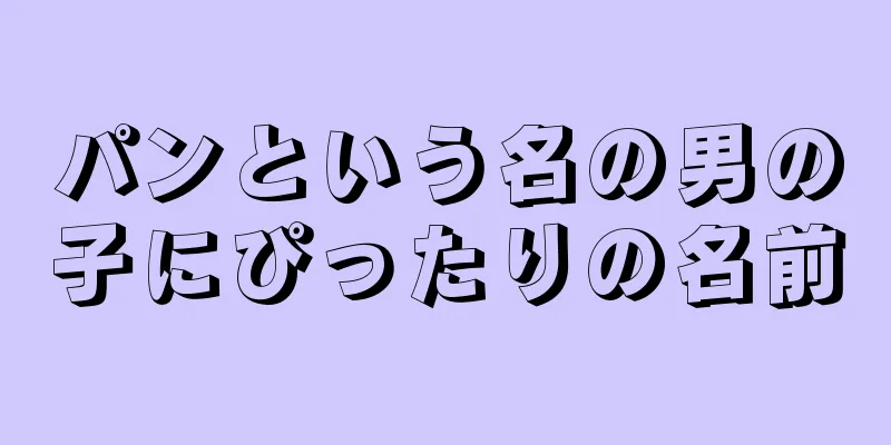 パンという名の男の子にぴったりの名前