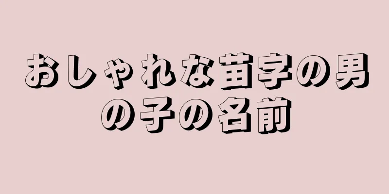 おしゃれな苗字の男の子の名前