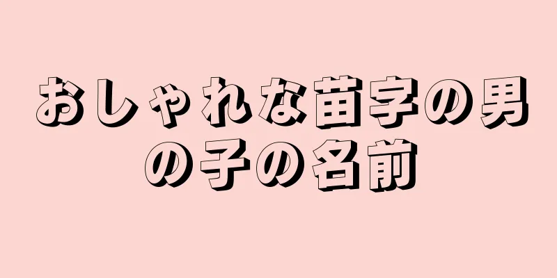 おしゃれな苗字の男の子の名前