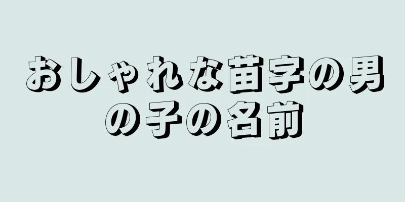 おしゃれな苗字の男の子の名前