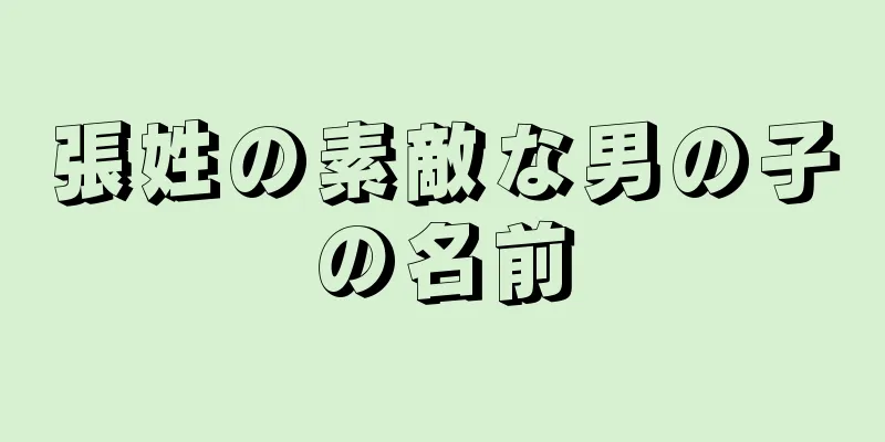 張姓の素敵な男の子の名前
