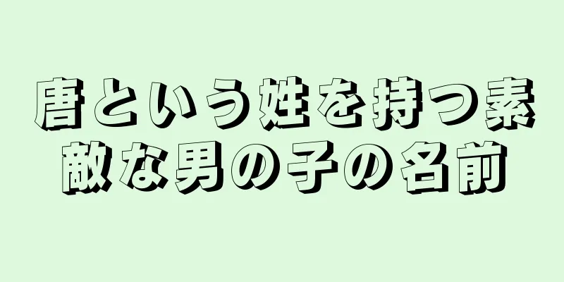 唐という姓を持つ素敵な男の子の名前