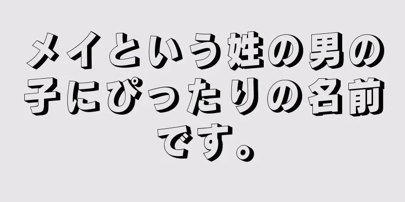 メイという姓の男の子にぴったりの名前です。