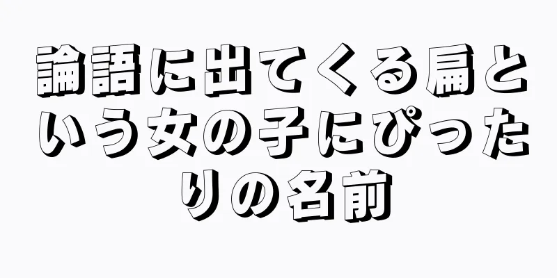 論語に出てくる扁という女の子にぴったりの名前