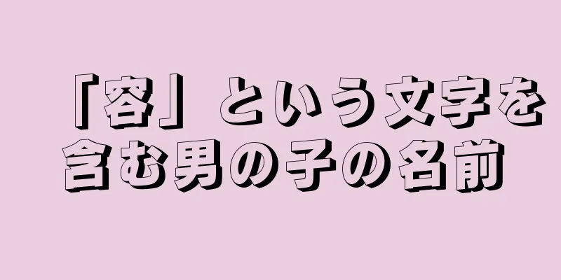 「容」という文字を含む男の子の名前