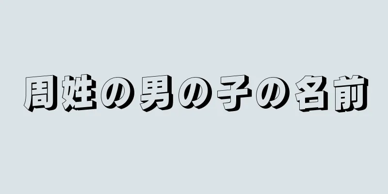 周姓の男の子の名前