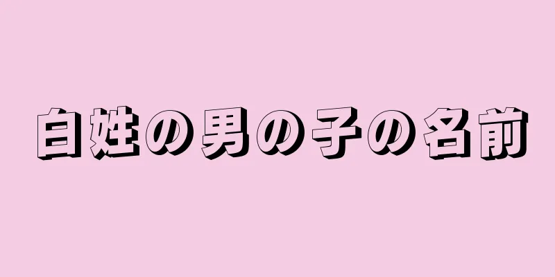 白姓の男の子の名前