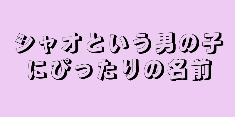 シャオという男の子にぴったりの名前