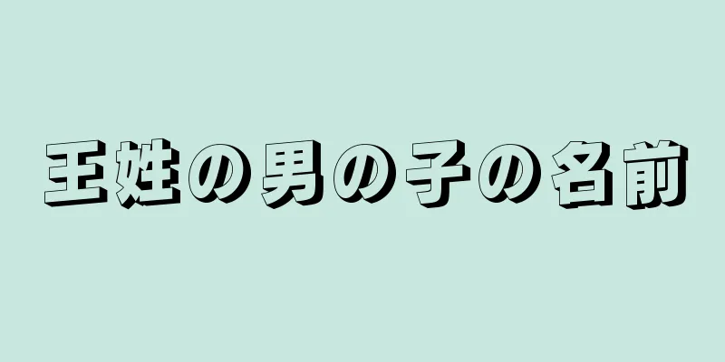 王姓の男の子の名前