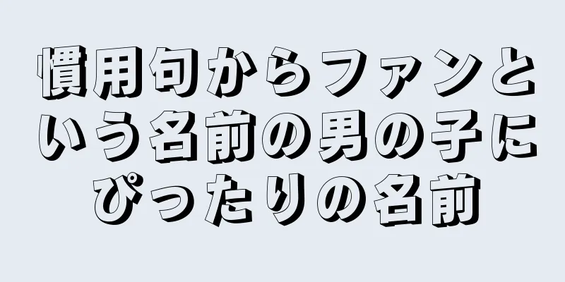 慣用句からファンという名前の男の子にぴったりの名前