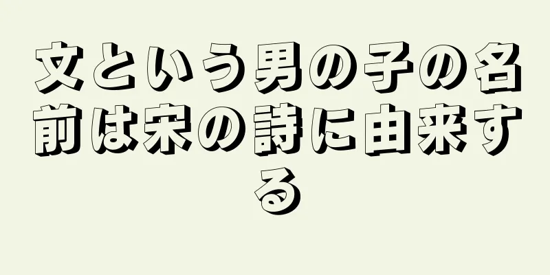 文という男の子の名前は宋の詩に由来する