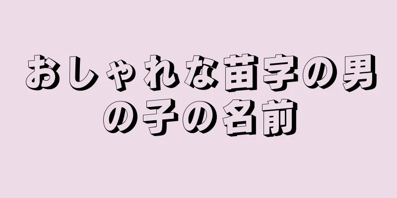 おしゃれな苗字の男の子の名前