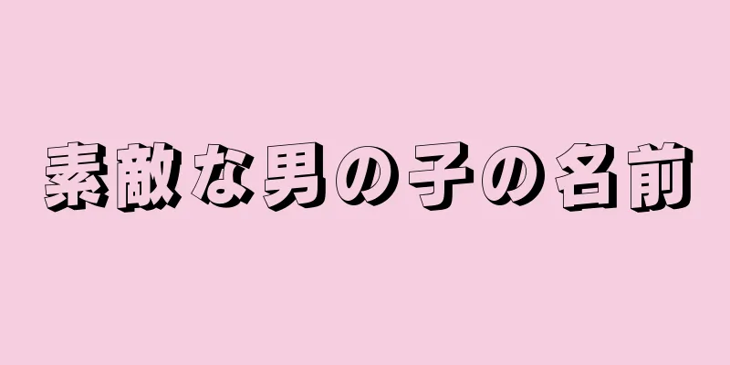素敵な男の子の名前